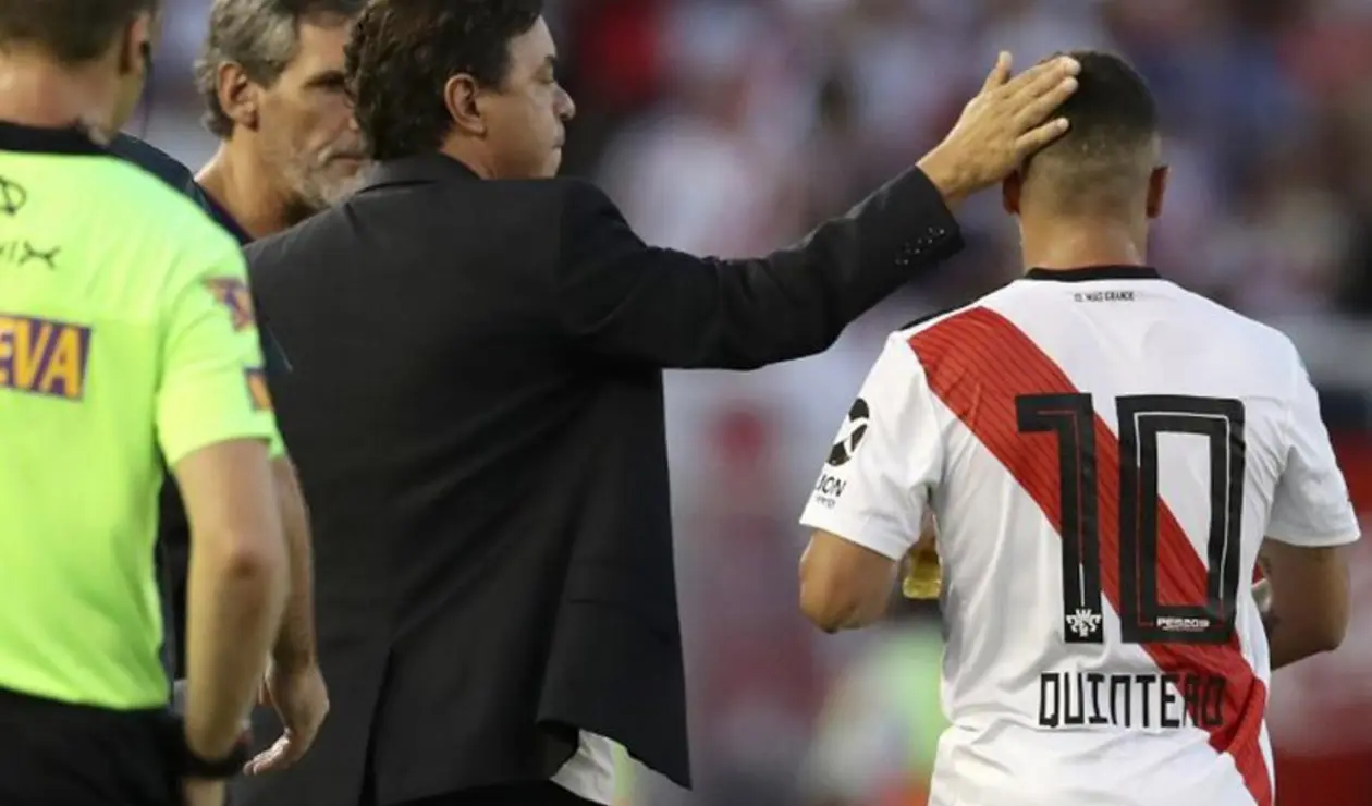 Marcelo Gallardo y Juan Fernando Quintero en River Plate