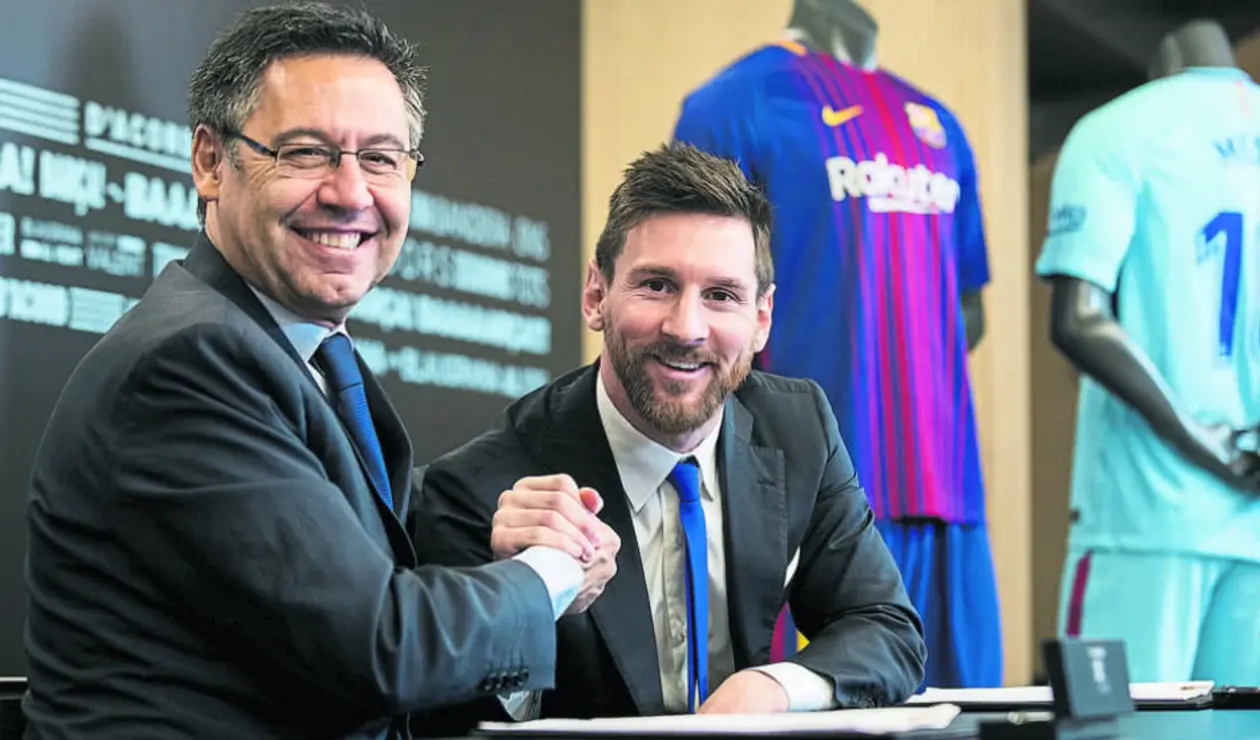 Messi y Bartomeu