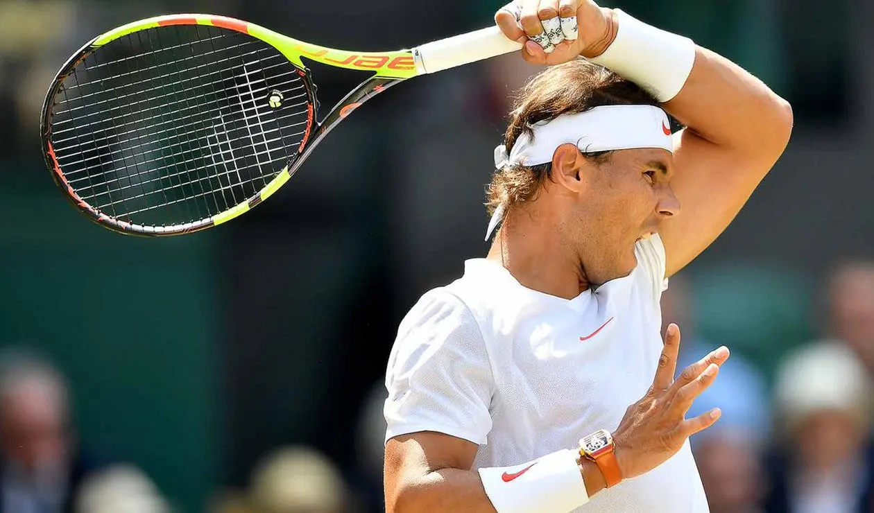 Rafael Nadal en la semifinal de Wimbledon