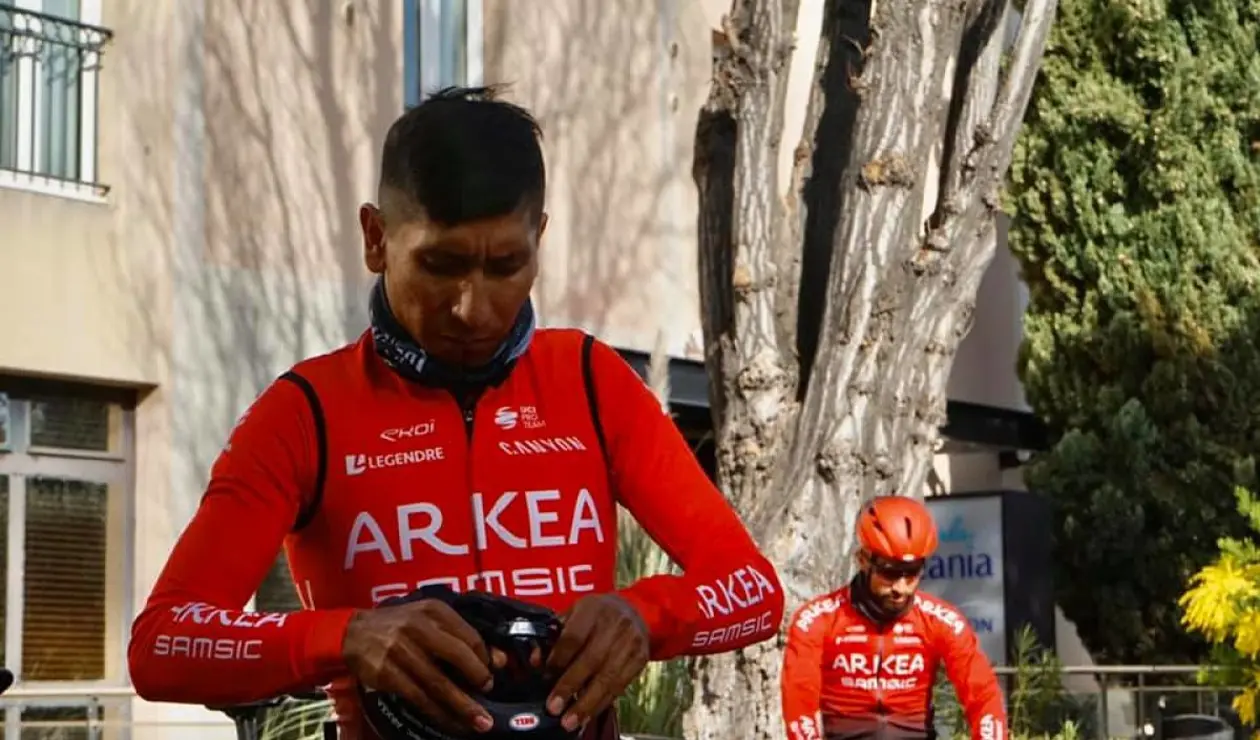 Nairo Quintana en una de las primeras carreras con el Arkea