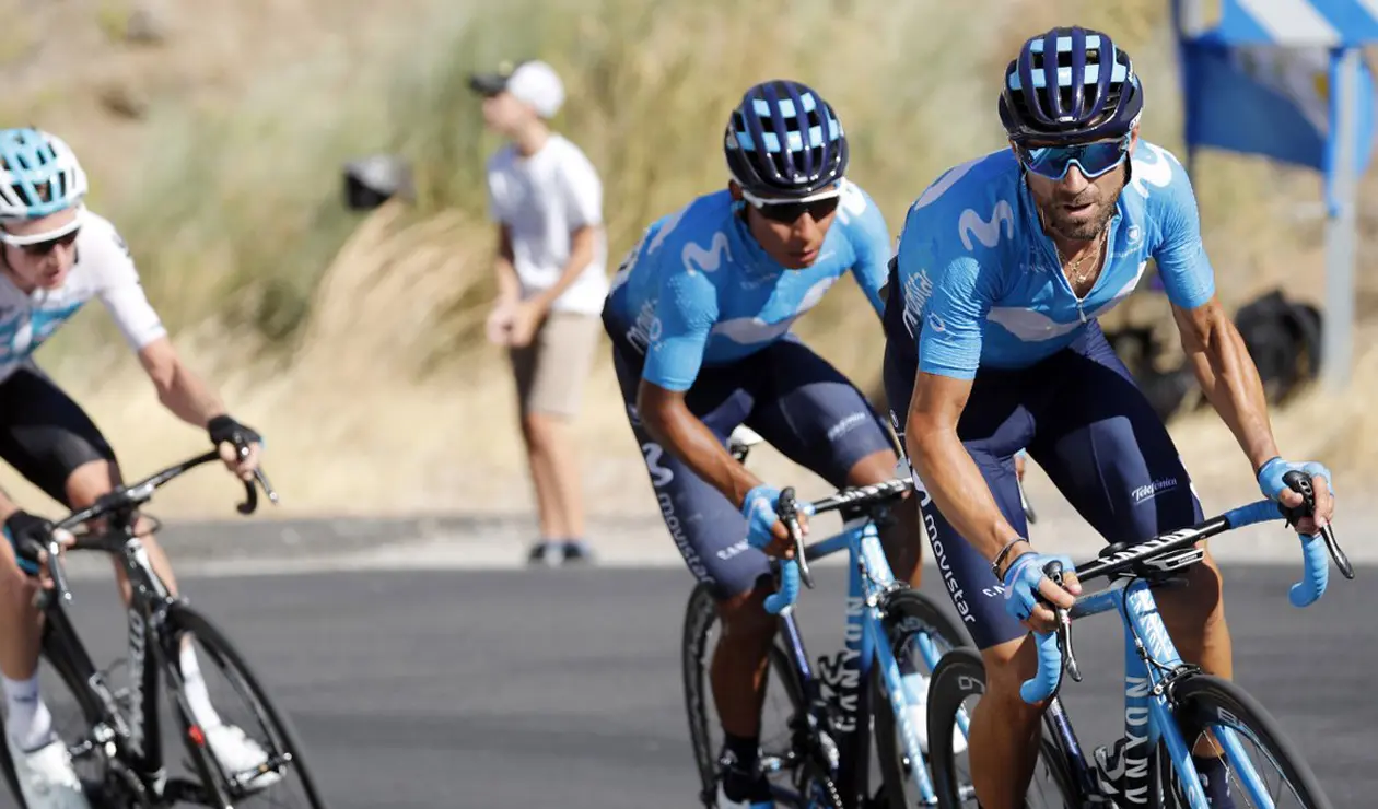 Nairo Quintana y Alejandro Valverde en la Vuelta a España 2018