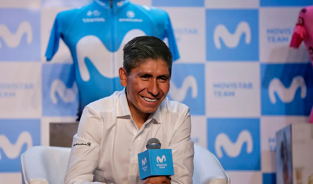 Nairo Quintana, ciclista colombiano al servicio de Movistar Team, en Bogotá