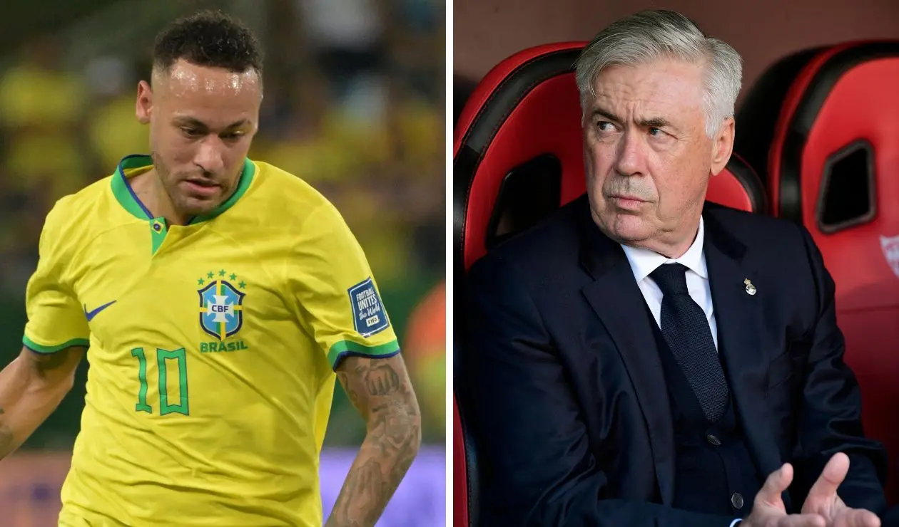 Neymar y Carlo Ancelotti