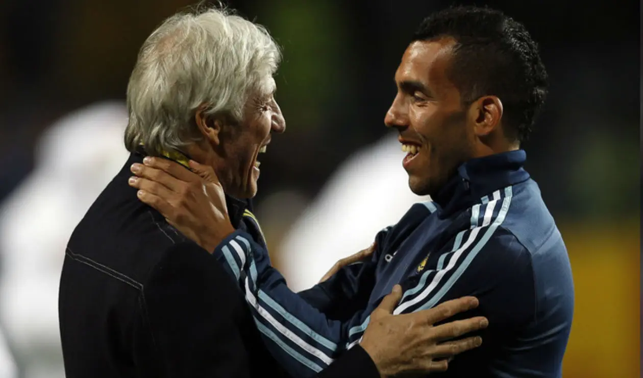 José Pékerman y Carlos Tevez