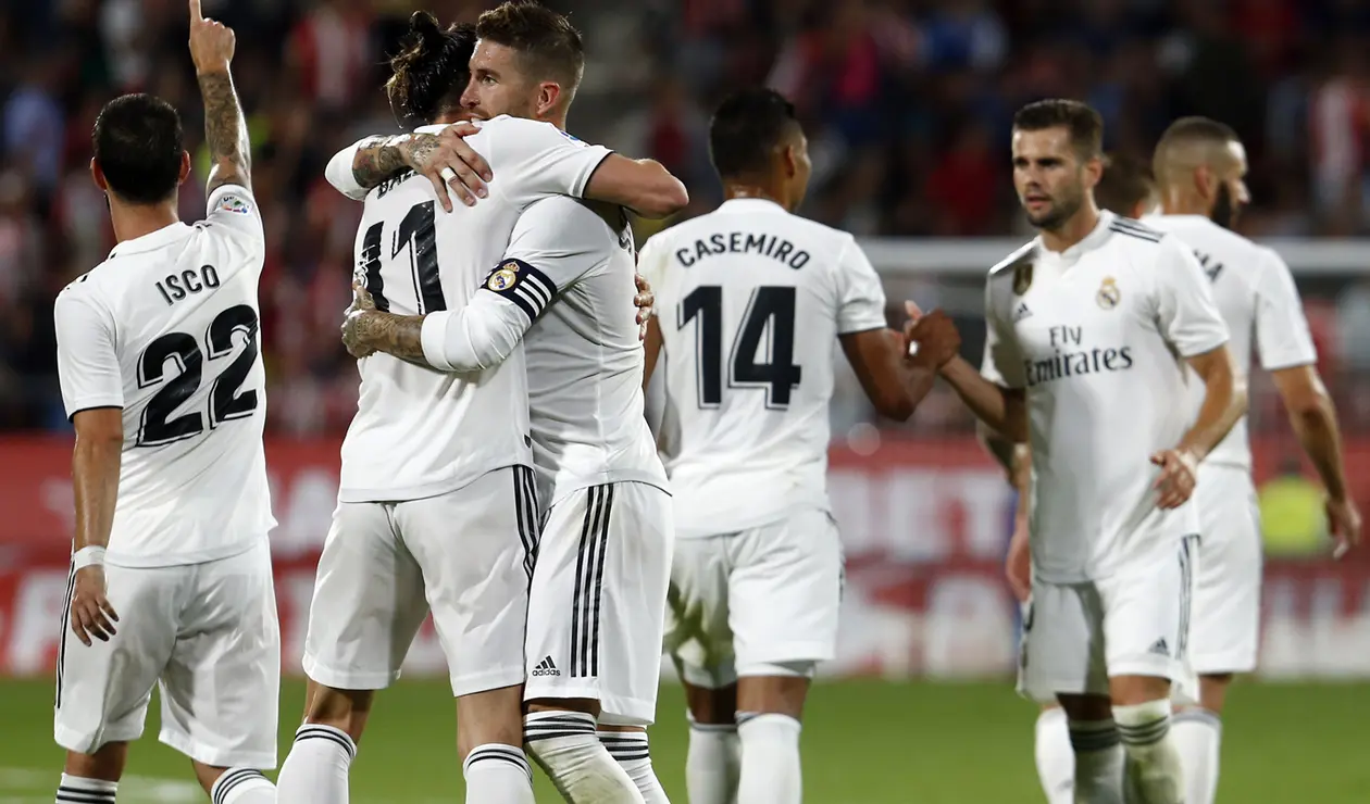 Jugadores del Real Madrid celebrando un gol