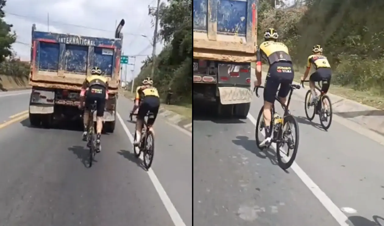 Tom Dumoulin, imprudencia vial cerca a Medellín