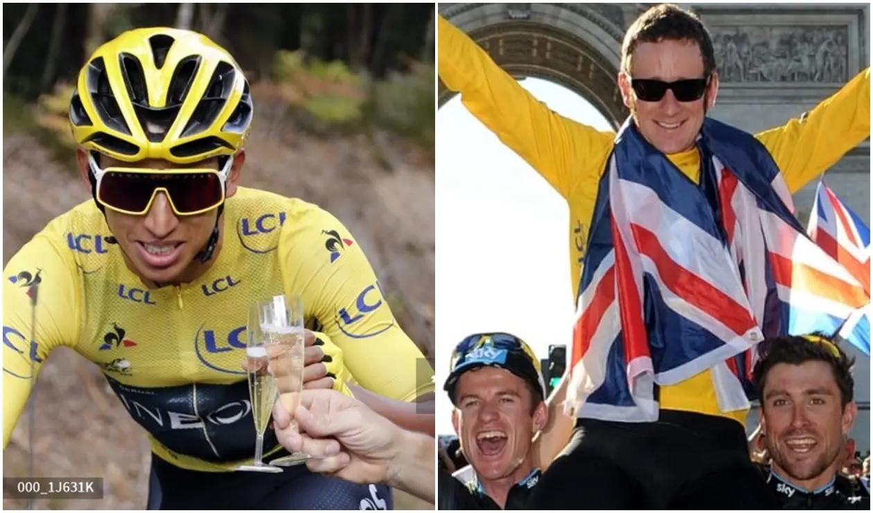 Egan Bernal y Bradley Wiggins