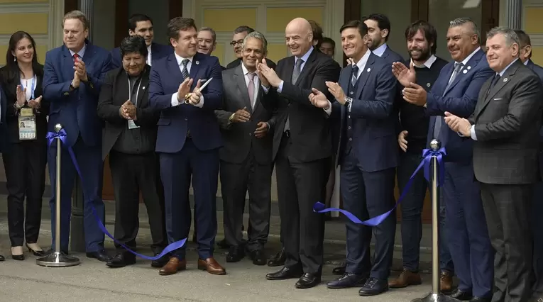 Inauguración de la Casa del Fútbol de la Conmebol en Moscú 