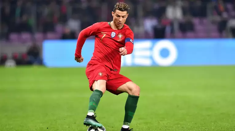 Cristiano Ronaldo jugando con la Selección de Portugal