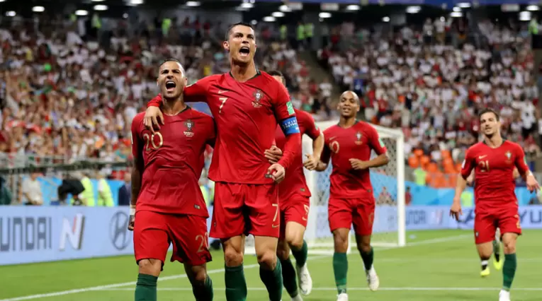 Cristiano Ronaldo celebrando un gol de Portugal