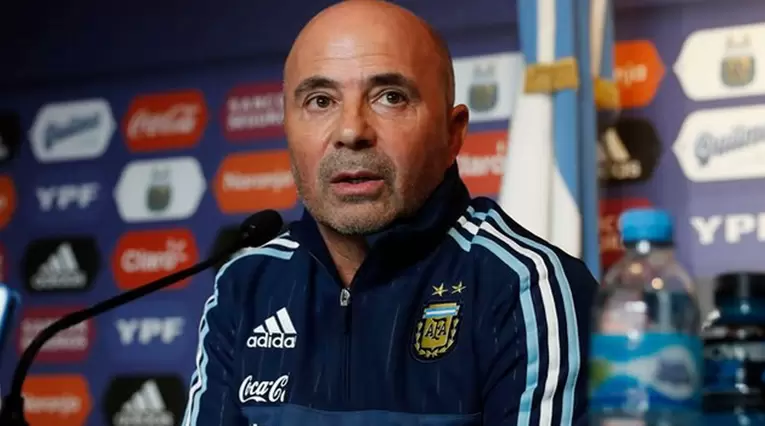 Jorge Sampaoli, técnico de Argentina, en rueda de prensa
