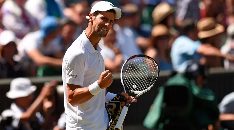 Novak Djokovic en la final de Wimbledon ante Kevin Anderson