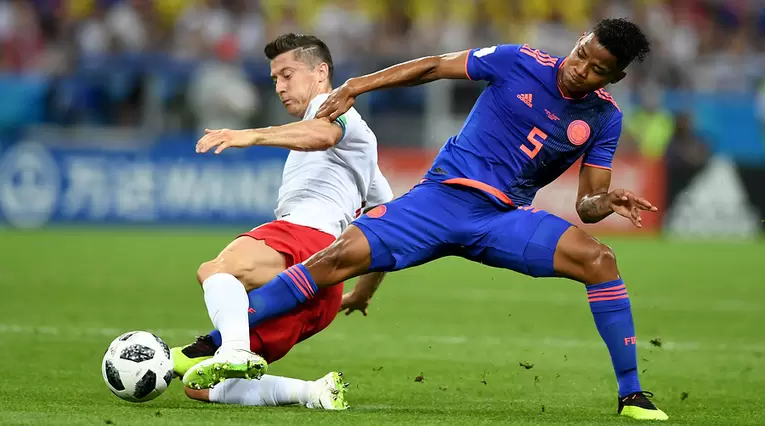 Wilmar Barrios con la Selección Colombia ante Polonia en Rusia 2018