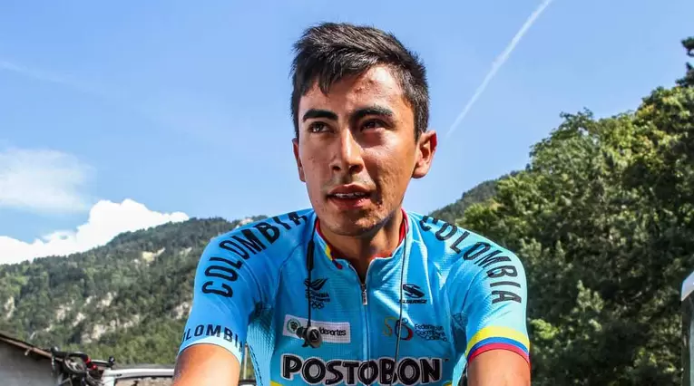 Iván Sosa en una de las etapas del Tour de l'Avenir 2018