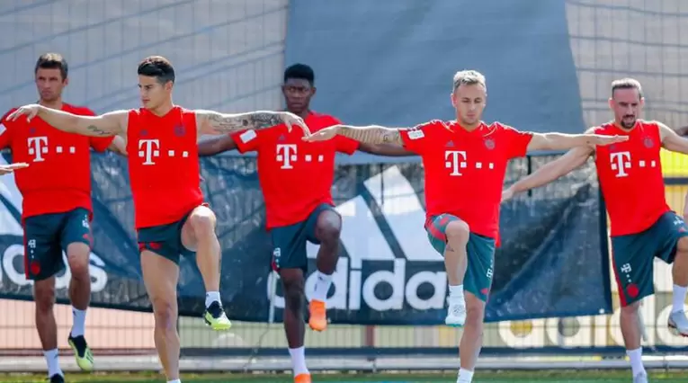 James Rodríguez entrenándose con el Bayern Múnich