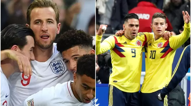 Inglaterra - Colombia, selecciones de fútbol