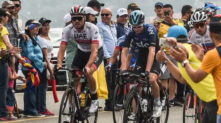 Chris Froome durante una de las últimas etapas del Tour Colombia. 
