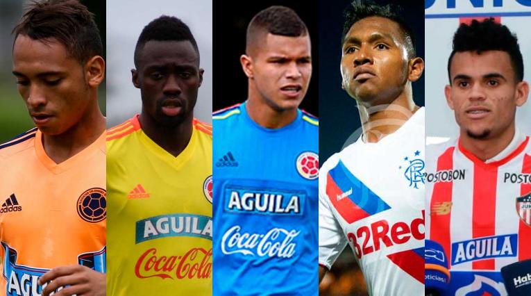 Jarlan Barrera, Dávinson Sánchez, 'Cucho' Hernández, Alfredo Morelos y Luis Díaz, jugadores que conformaron la Selección Colombia sub-20