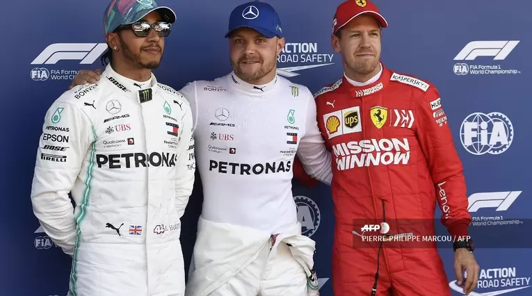 Bottas, Hamilton y Vettel en el Gran Premio de España de Fórmula 1 2019