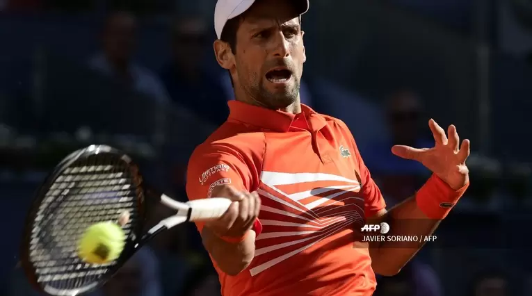 Novak Djokovic durante las semifinales en el Masters 1000 de Madrid