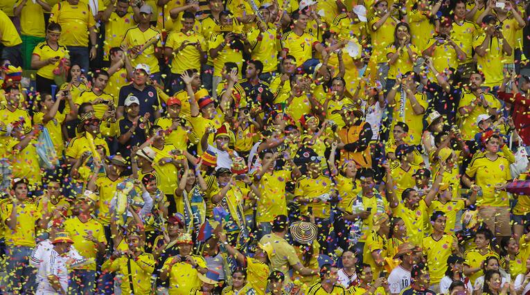 Seguidores de la Selección Colombia en el Estadio Metropolitano de Barranquilla