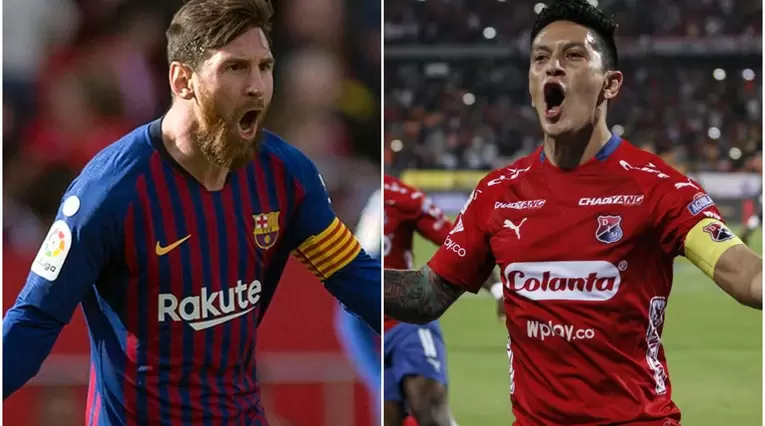 Lionel Messi y Germán Cano