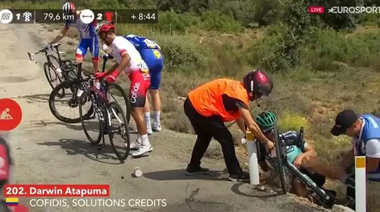 Atapuma, caída en la etapa 5 Vuelta a España