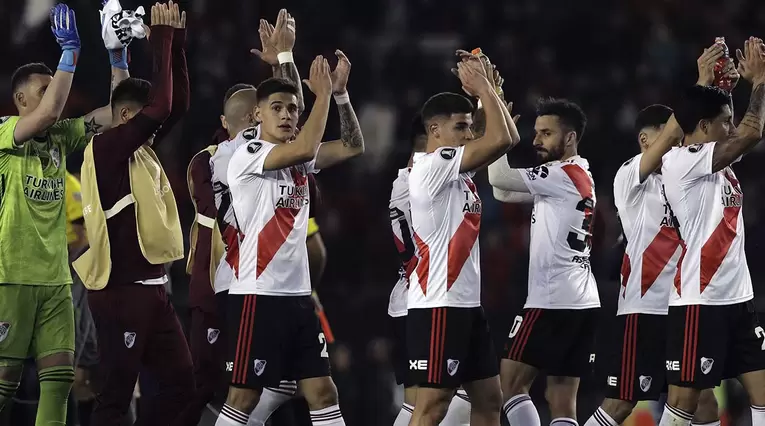 River Plate celebrando la victoria ante Boca Juniors