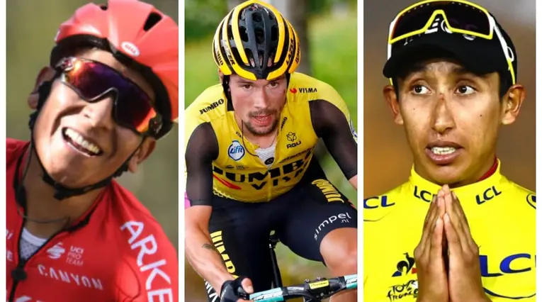 Nairo Quintana, Primoz Roglic y Egan Bernal