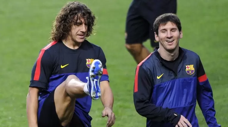 Puyol y Messi en el Barcelona