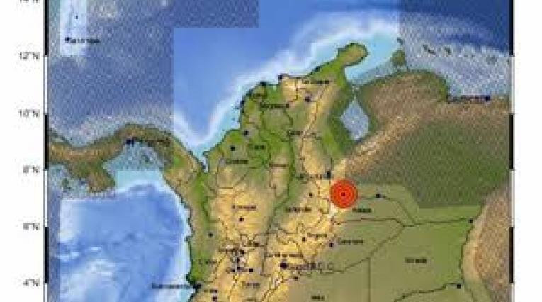 Mapa de temblor en Colombia