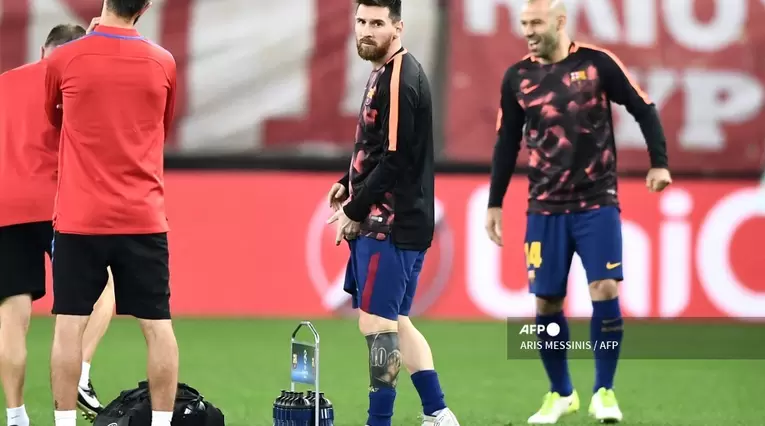 Mascherano y Lionel Messi - Barcelona