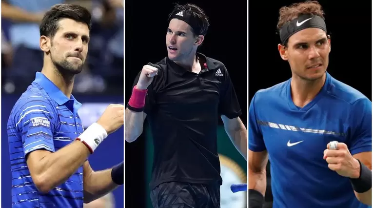 Djokovic, Thiem y Nadal 
