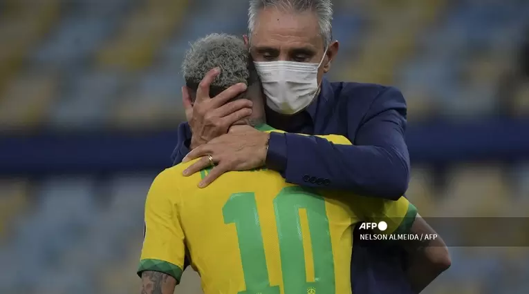 Tité y Neymar - Brasil