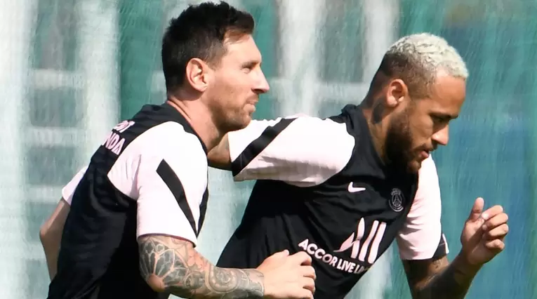 Messi y Neymar, entrenamiento