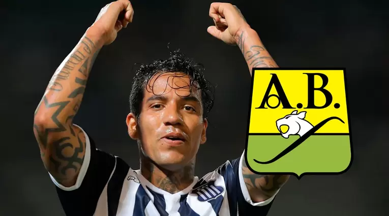 Dayro Moreno y logo Bucaramanga