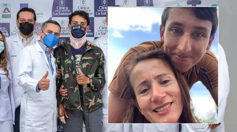 Egan Bernal y su mamá Flor Marina Gómez