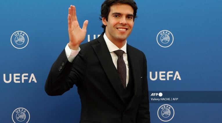 Kaká en una de sus apariciones en los eventos de la UEFA.