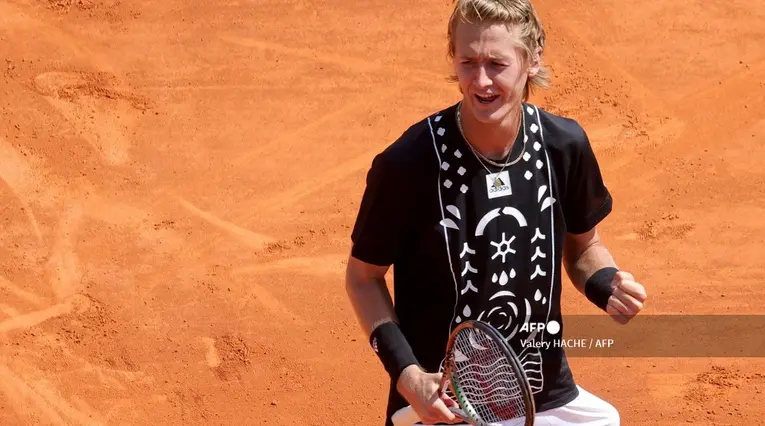 Sebastián Korda en su victoria ante Carlos Alcaraz en el Masters 1000 de Montecarlo.