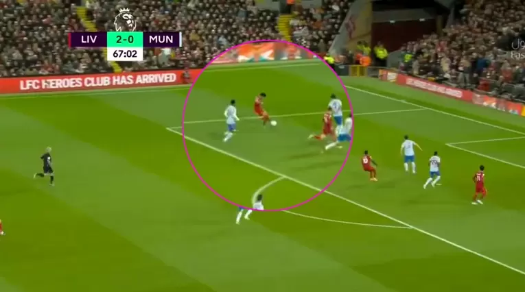 Pasegol de Luis Díaz, Liverpool vs Manchester United