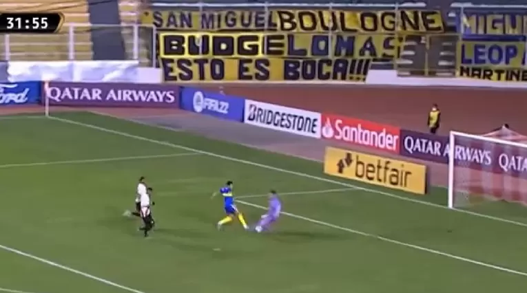  El polémico penalti a favor de Boca, que puede complicar al Cali en Copa.
