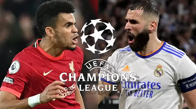 Liverpool vs Real Madrid, Champions League  Karim Benzema, Luis Díaz