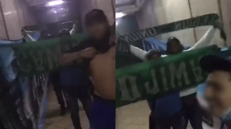 Hinchas de Deportivo Cali roban bandera la barra de Racing