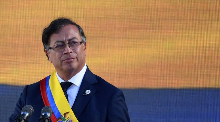 Gustavo Petro durante la posesión como presidente de Colombia