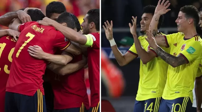 Selección España y Selección Colombia