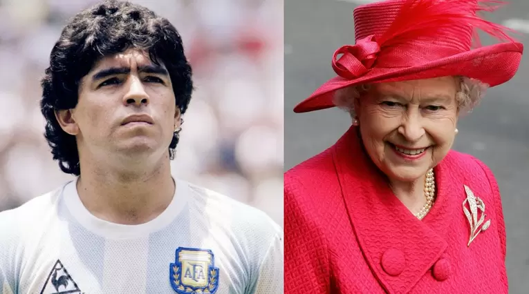 Diego Maradona - Reina Isabel II