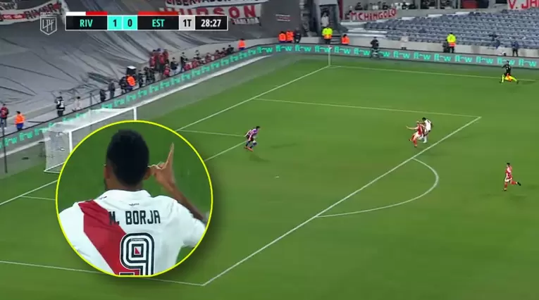 Gol de Miguel Ángel Borja en River Plate, asistencia de Juanfer Quintero