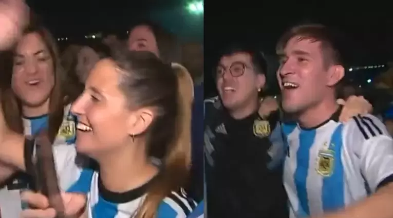 Hinchas de Argentina cantando en contra de Francia