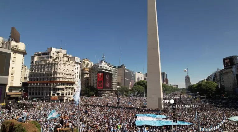 El festejo el gol del título de Argentina en Buenos Aires