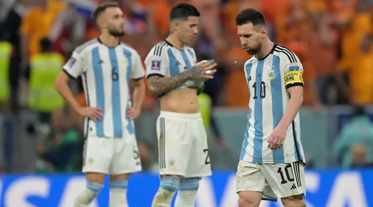 Argentina en el partido ante Países Bajos por los cuartos de final del Mundial Qatar 2022